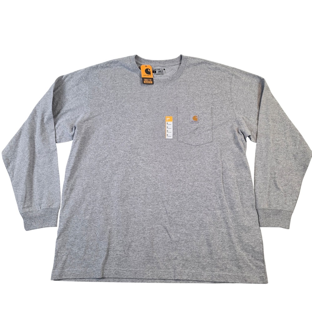 Carhartt Mens Loose Fit Heavyweight Long Sleeve Chest Pocket T-Shirt XL Gray NEW
